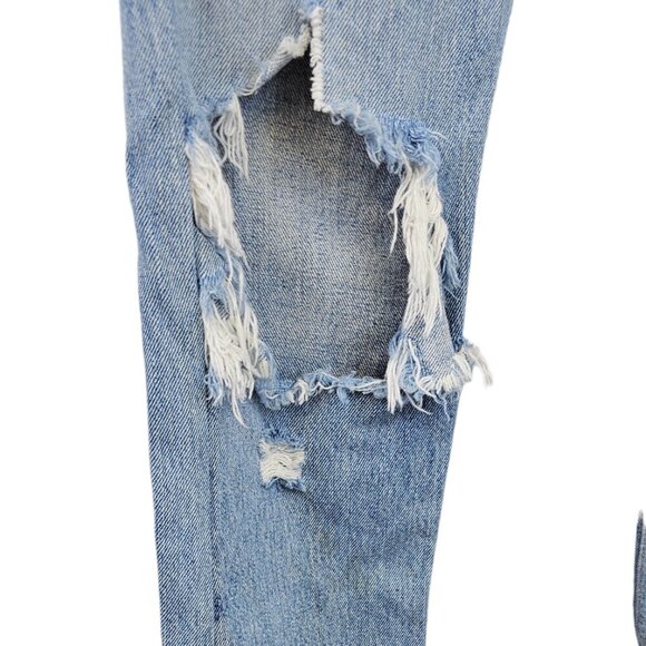 Re/Done Womens High Rise Distressed Jeans Size 26 Button Fly - Picture 9 of 9
